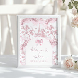 Póster Toile pink Paris advice and wishes for Newlyweds