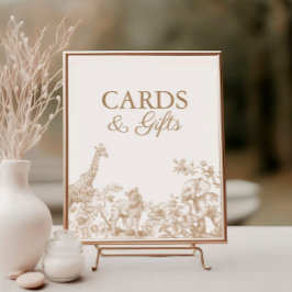 Póster Toile Safari Baby Shower Cards & Gifts Sign