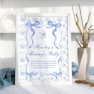 Póster Toile Teddy Bear Blue Qué grande es el Belly de ma