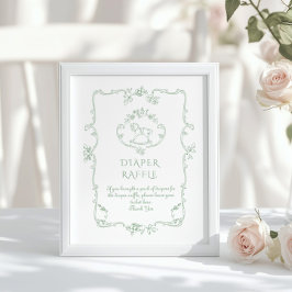 Póster Toile Vintage Chinoiserie Diaper raffle