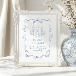Póster Toile Vintage teddy Osito Libros para bebé