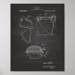 Póster Toilet Bowl 1918 Patent Art Chalkboard