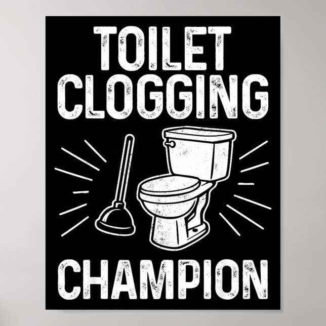 Póster Toilet Clogging Chamon Funny Graphic Toilet Cloggi (Frente)