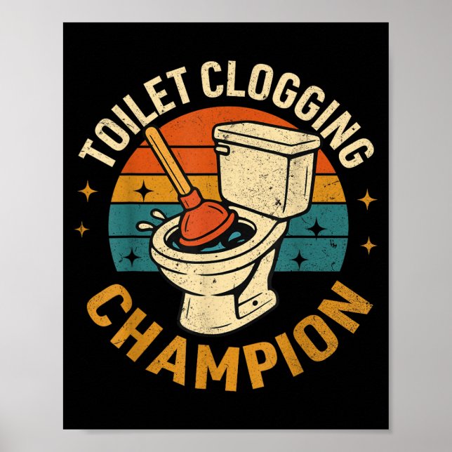Póster Toilet Clogging Chamon Tee Funny Meme  (Frente)