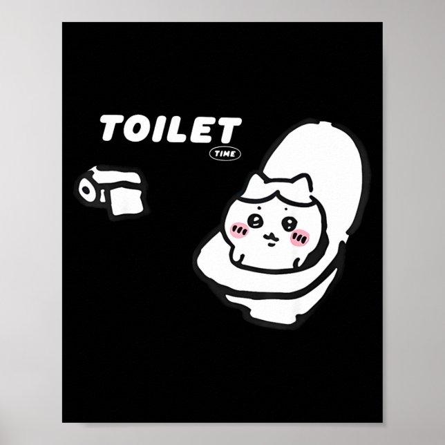 Póster Toilet Time Chikawa Meme Tee  (Frente)