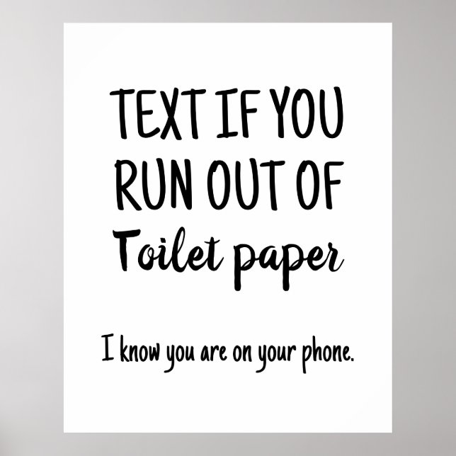 Póster Toilette Humor, Funny Bathroom wall Art Poster (Frente)