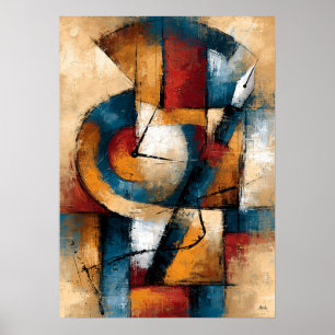 Póster Tokei y Mannenhitsu Reloj abstracto y fuente