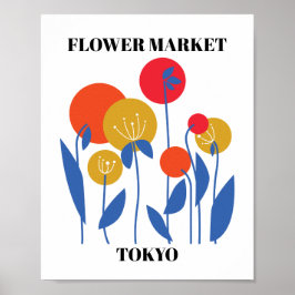 Póster Tokio editable por mercado de flores