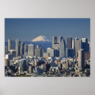 Póster Tokio, horizonte del distrito de Shinjuku, Monte F
