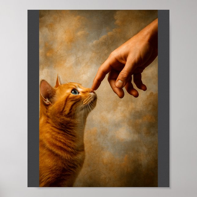 Póster Tokyo Cat In Straw Hat With Tea Cup Skytree City V (Frente)