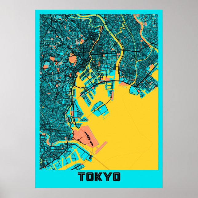 Póster Tokyo - Japan Gloria City Map (Frente)