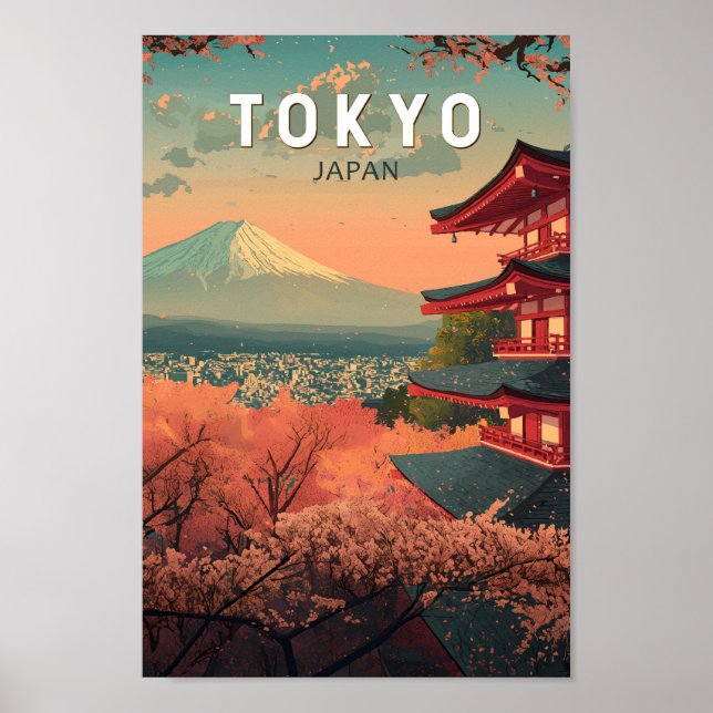 Póster Tokyo Japan Travel Art Vintage (Frente)