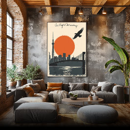 Póster Tokyo Twilight - Reflexiones Minimalistas en la lí