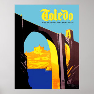Póster Toledo, España. Puente sobre el mar Mediterráneo