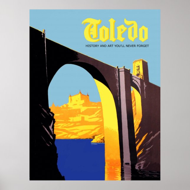 Póster Toledo, España. Puente sobre el mar Mediterráneo (Frente)