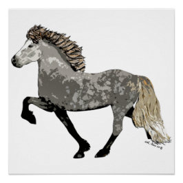 Póster Tolendo el caballo islandés Art Deco Astrid