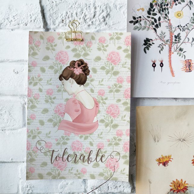 Póster Tolerable - Jane Austen Floral Vintage (Subido por el creador)