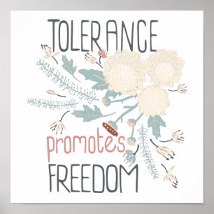 Póster Tolerancia promueve libertad bajo crema botánica