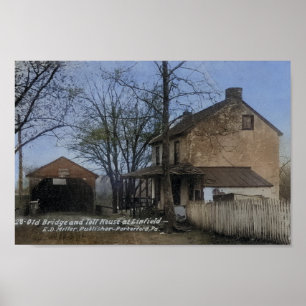 Póster Toll House Covered Bridge Linfield PA