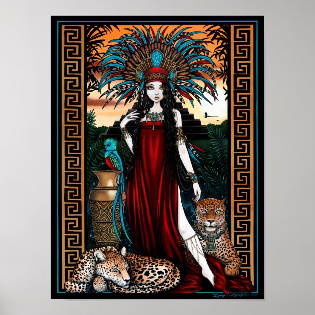 Póster Toltec Jaguar Quetzal Priestes Zyanya Poster (Frente)