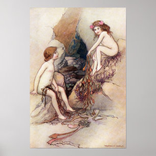 Póster Tom encuentra a un bebé del agua de Warwick Goble