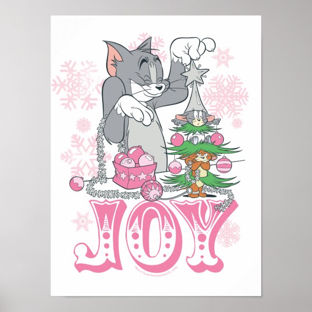 Póster Tom, Jerry y Nibbles decoran la alegría (Frente)