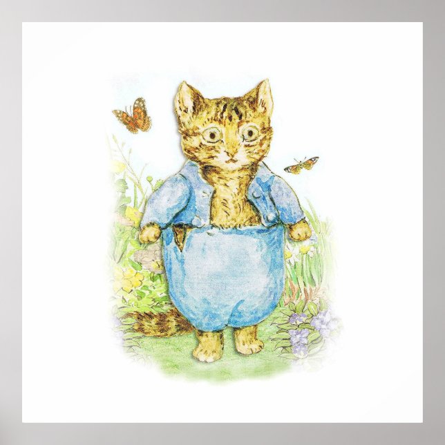 Póster Tom Kitten en su traje azul por Beatrix Potter (Frente)