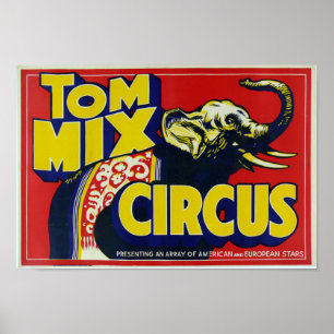 Póster Tom Mix Circus - Poster de circo ventilado