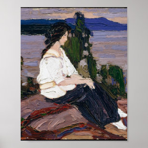 Póster Tom Thomson pinta encantadora figura de dama canad