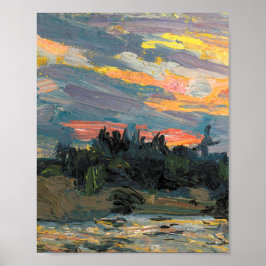 Póster Tom Thomson Pintando Cañón Sunset Lago Ontario