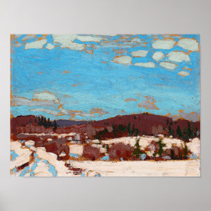 Póster Tom Thomson Pintando El Paisaje Invierno De Ontari