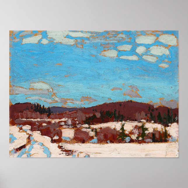 Póster Tom Thomson Pintando El Paisaje Invierno De Ontari (Frente)
