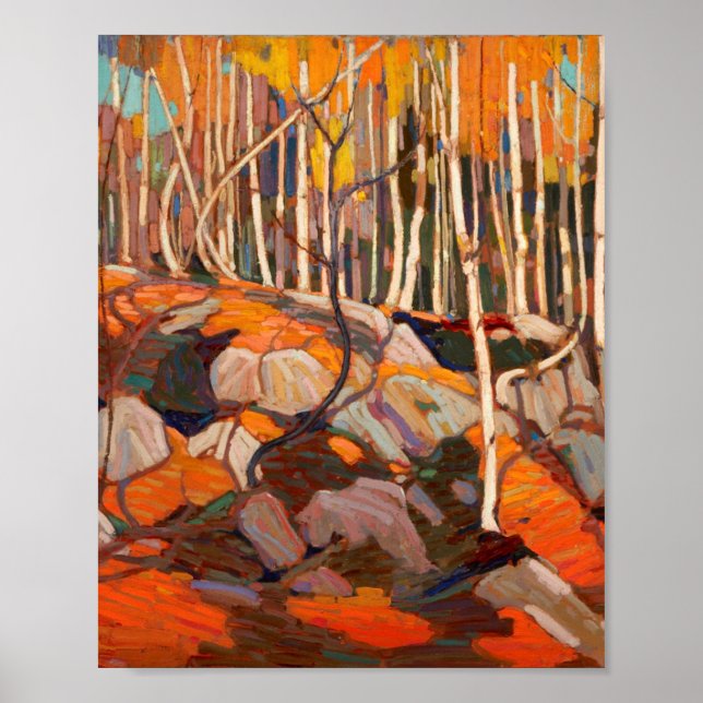 Póster Tom Thomson Pintando La Tierra De Birch Grove Onta (Frente)