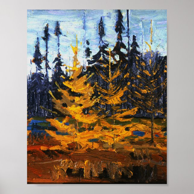 Póster Tom Thomson Pintando Tamaracks Wilderness Canadien (Frente)