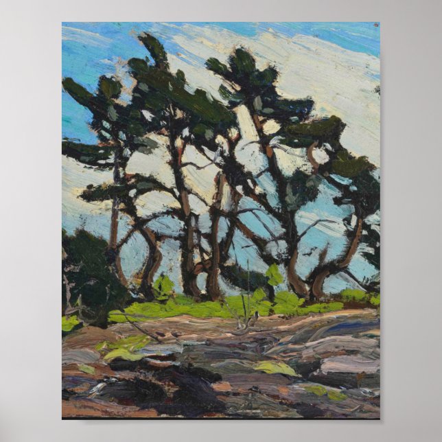 Póster Tom Thomson pintando tierra canadiense de la isla  (Frente)