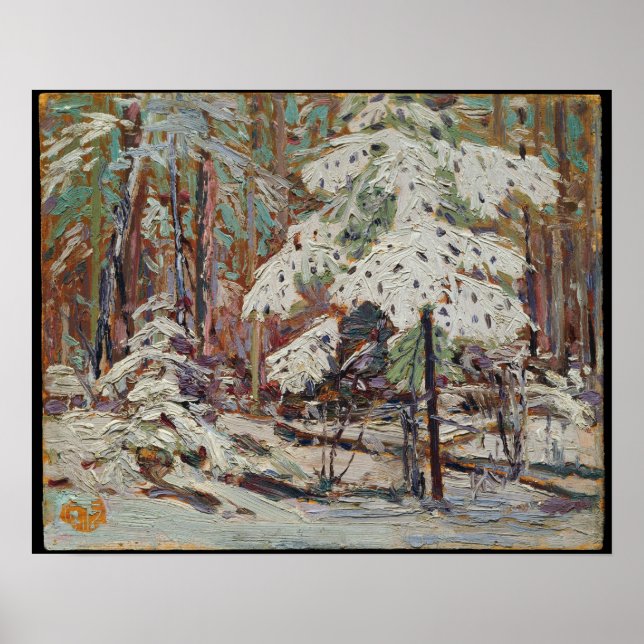 Póster Tom Thomson Snow en los bosques (Frente)