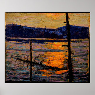 Póster Tom Thomson - Sunset, Lago Canoe