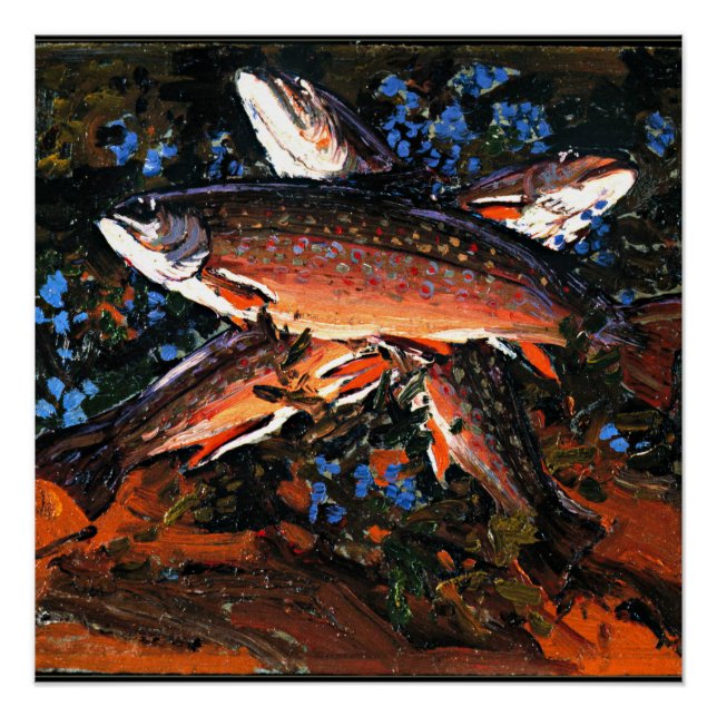 Póster Tom Thomson - Tres truchas (Anverso)