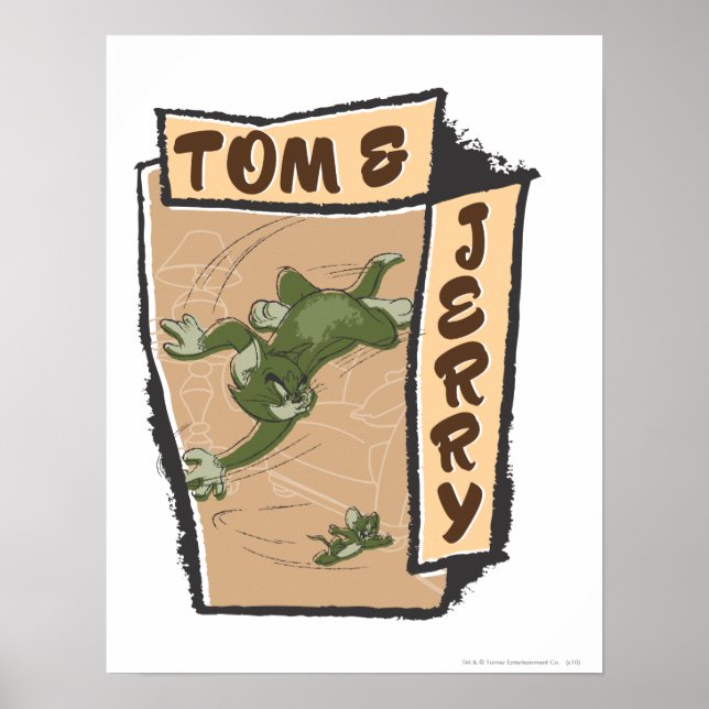 Póster Tom y Jerry en un sofá tan (Frente)