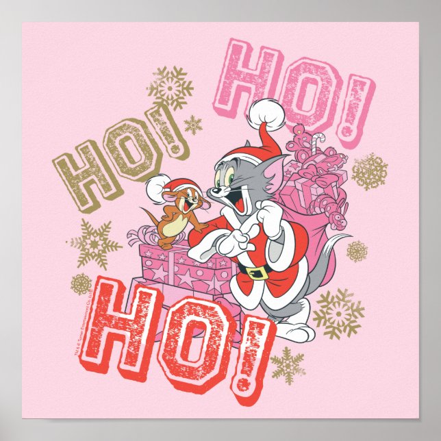 Póster Tom y Jerry "¡Ho! ¡Ho! ¡Ho!" Entrega de regalo de  (Frente)
