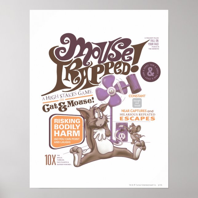 Póster Tom y Jerry Mouse atrapados (Frente)