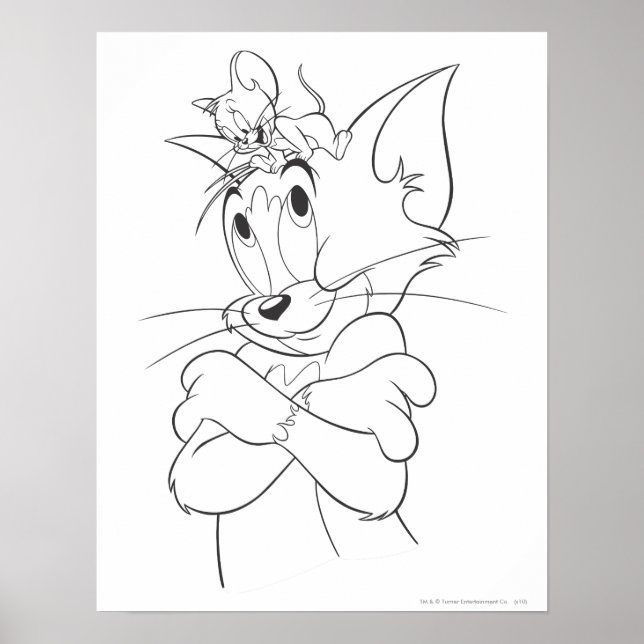 Póster Tom y Jerry On Head (Frente)