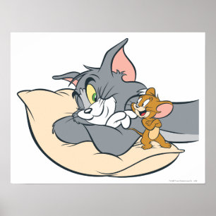 Póster Tom y Jerry On Pillow