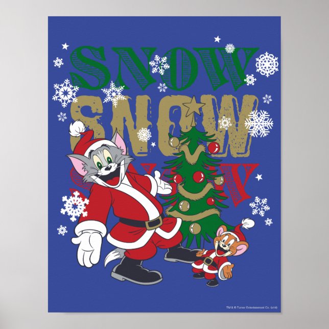 Póster Tom y Jerry Santas Del Árbol (Frente)