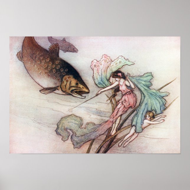 Póster Tom y la trucha de Warwick Goble (Frente)