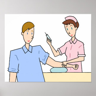 Póster Toma de sangre y vacunación.