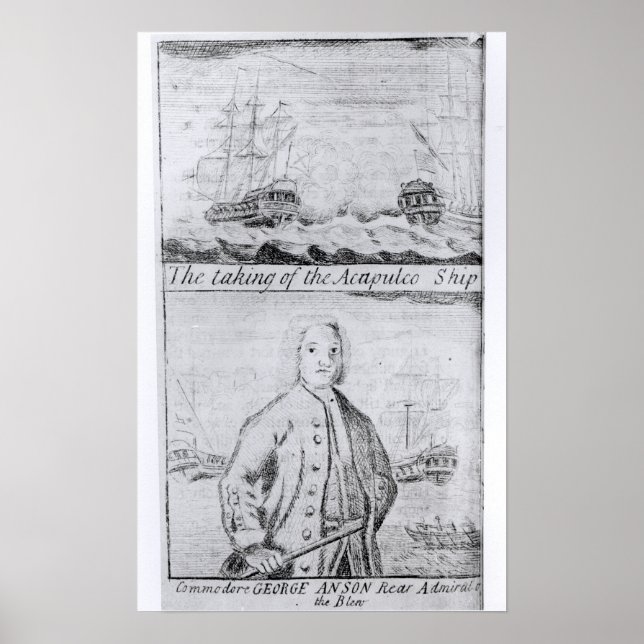 Póster Toma del barco Acapulco, 20 de junio de 1743 (Frente)