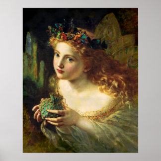 Póster Toma el rostro justo de la mujer, mariposas de had