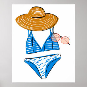 Póster Toma el sol - Blue Swimsuit
