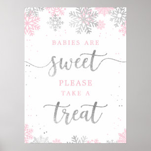 Póster Toma Un Tremendo Baby Shower De Invierno De Plata